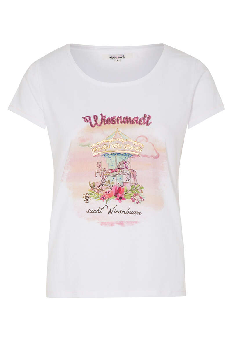 Damen T-Shirt 'Wiesenmadl' weiss