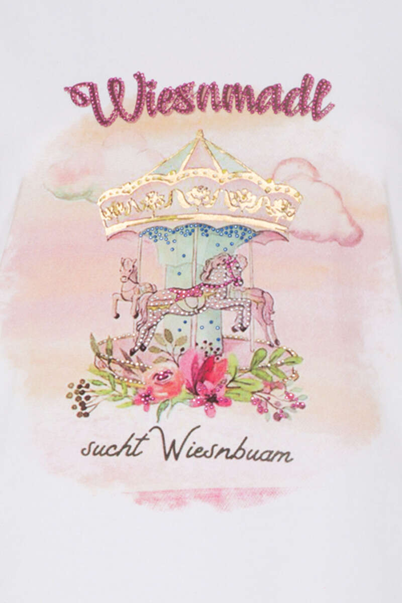 Damen T-Shirt 'Wiesenmadl' weiss Bild 2