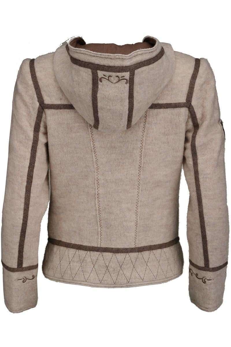 Damen Walkjacke mit Kapuze natur Bild 2