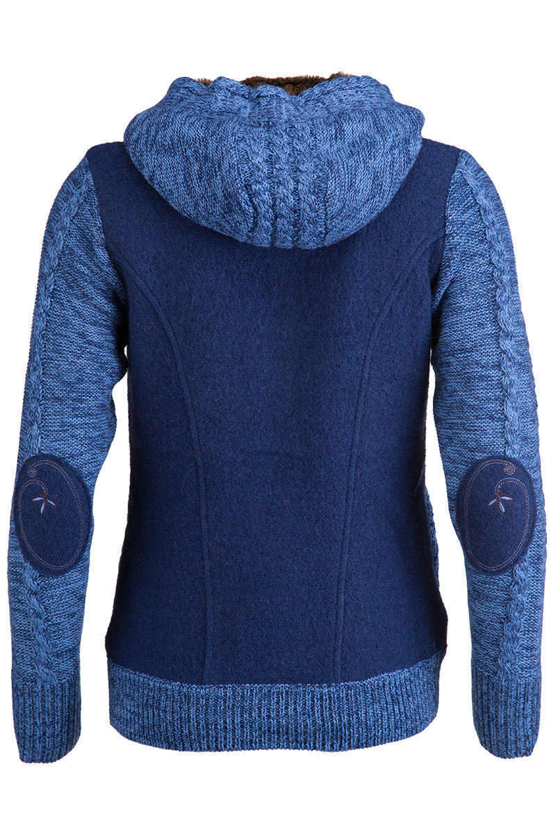 Walk Strickjacke Mit Kapuze Blau
