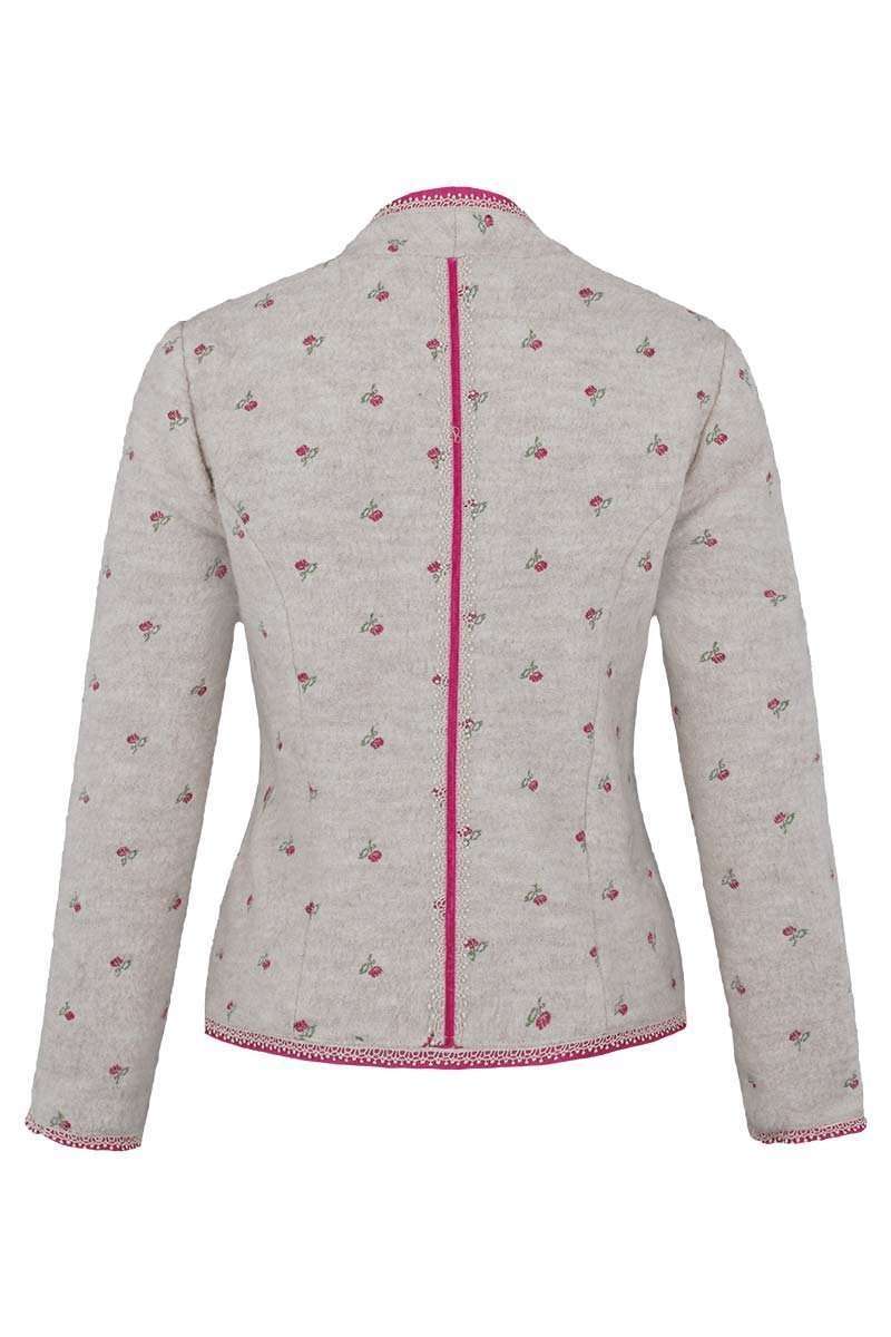 Damenwalkjacke mit Rosenstickerei pink Bild 2