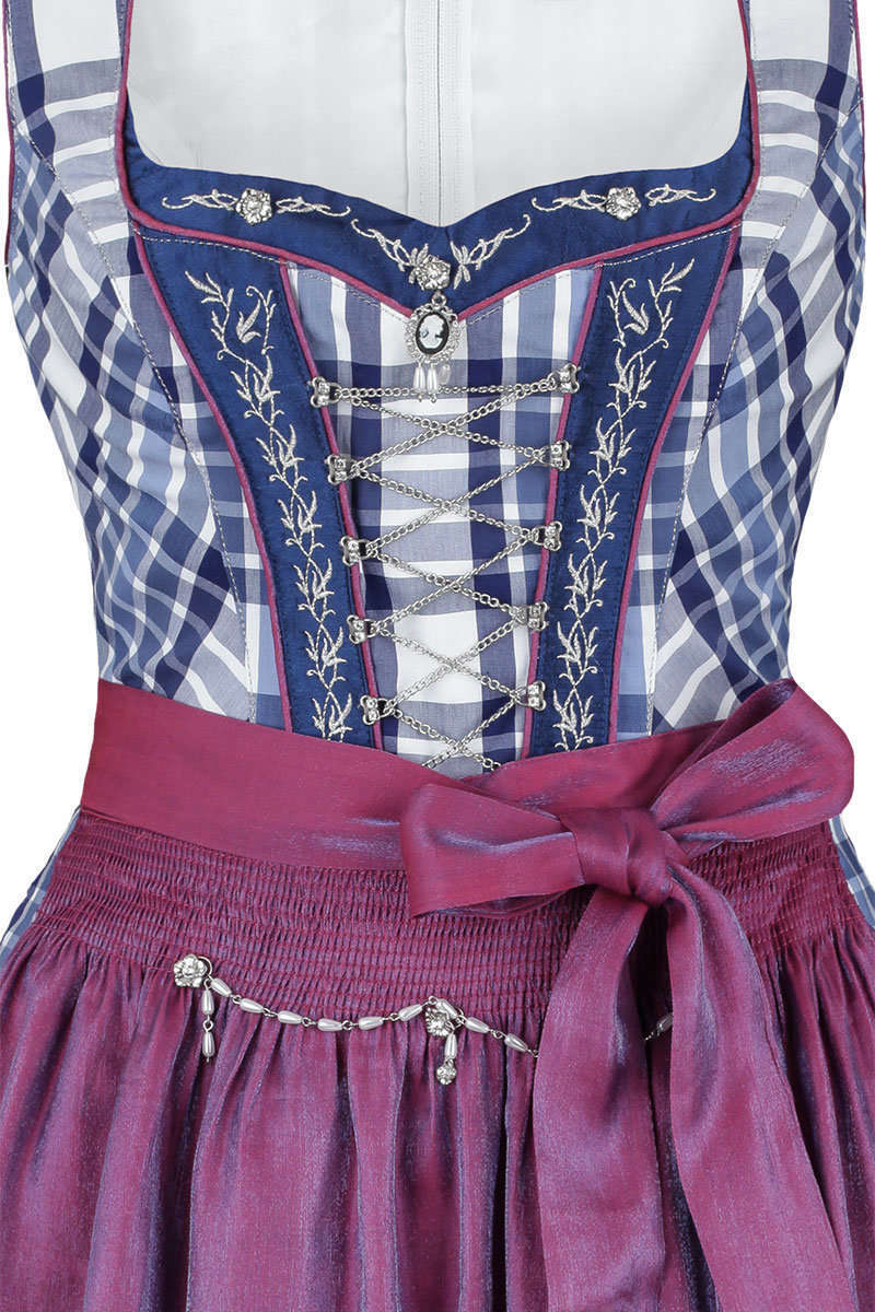 Dirndl kurz kariert blau Bild 2