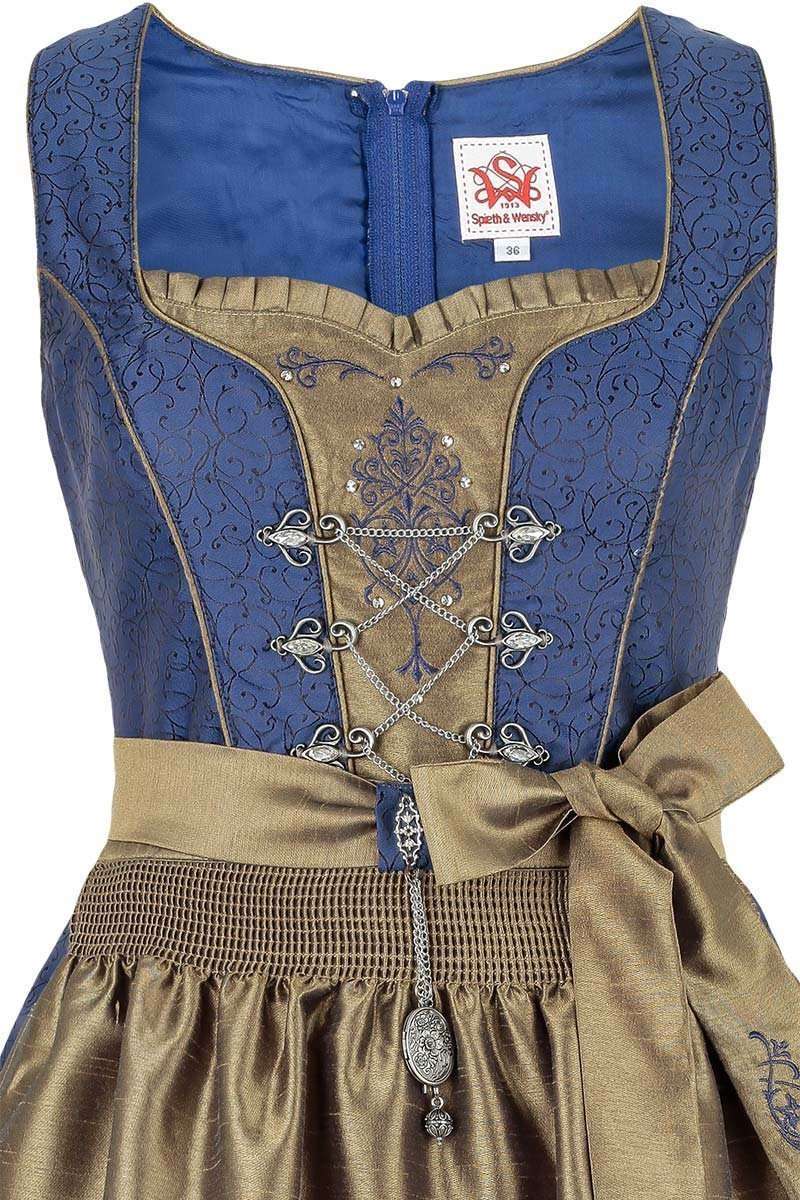 Dirndl kurz blau-gold Bild 2