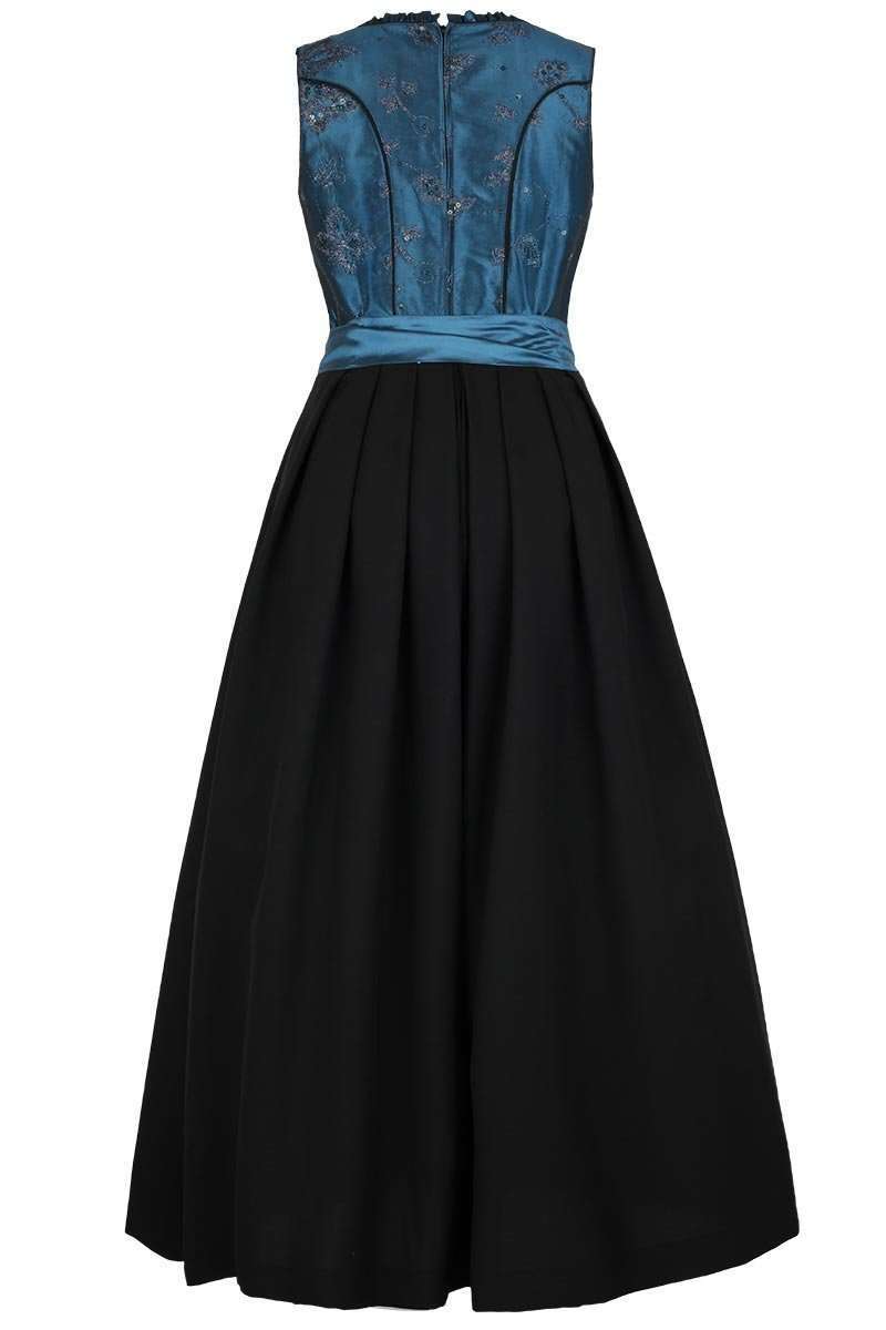 Dirndl lang festlich blau Bild 2