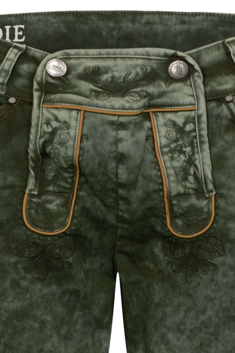 Herren Jeans 'Lederhose' armygrün Bild 2