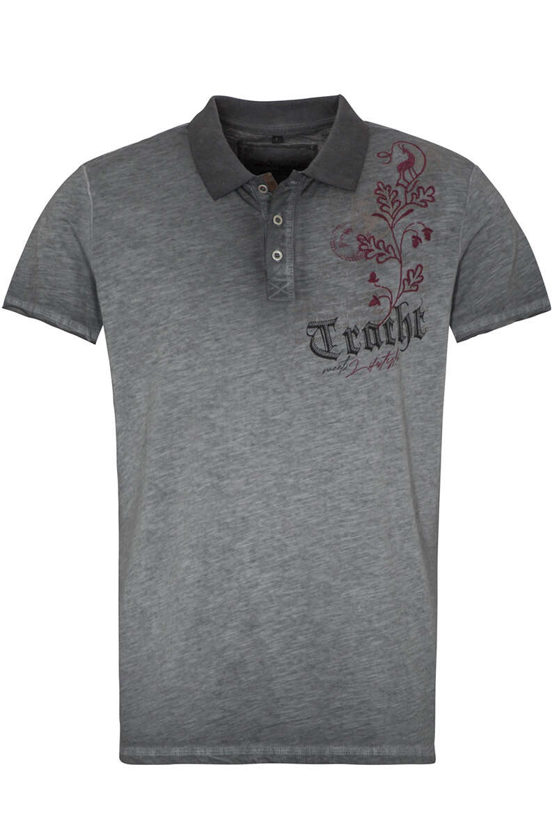 Herren Polo-Shirt 'Tracht meets Lifestyle' anthrazit