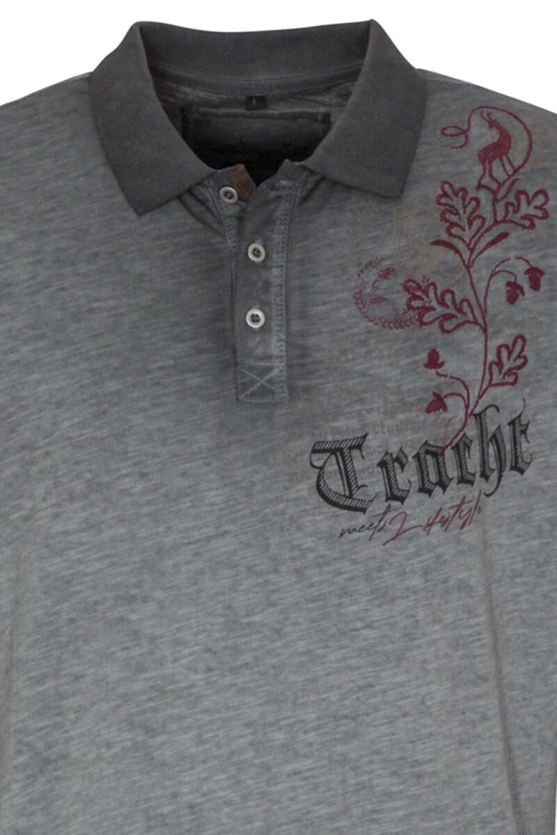 Herren Polo-Shirt 'Tracht meets Lifestyle' anthrazit Bild 2