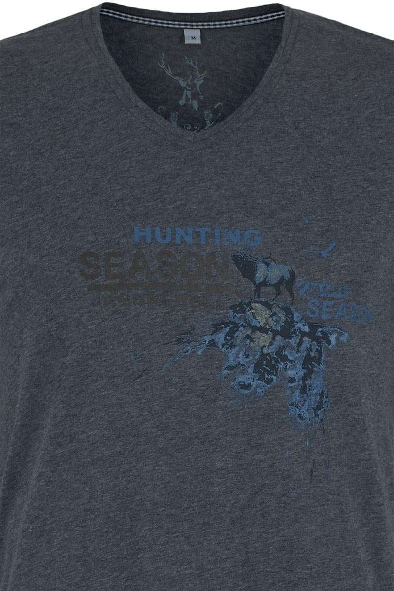 T-Shirt V-Ausschnitt Jagdrebell dunkelgrau Bild 2