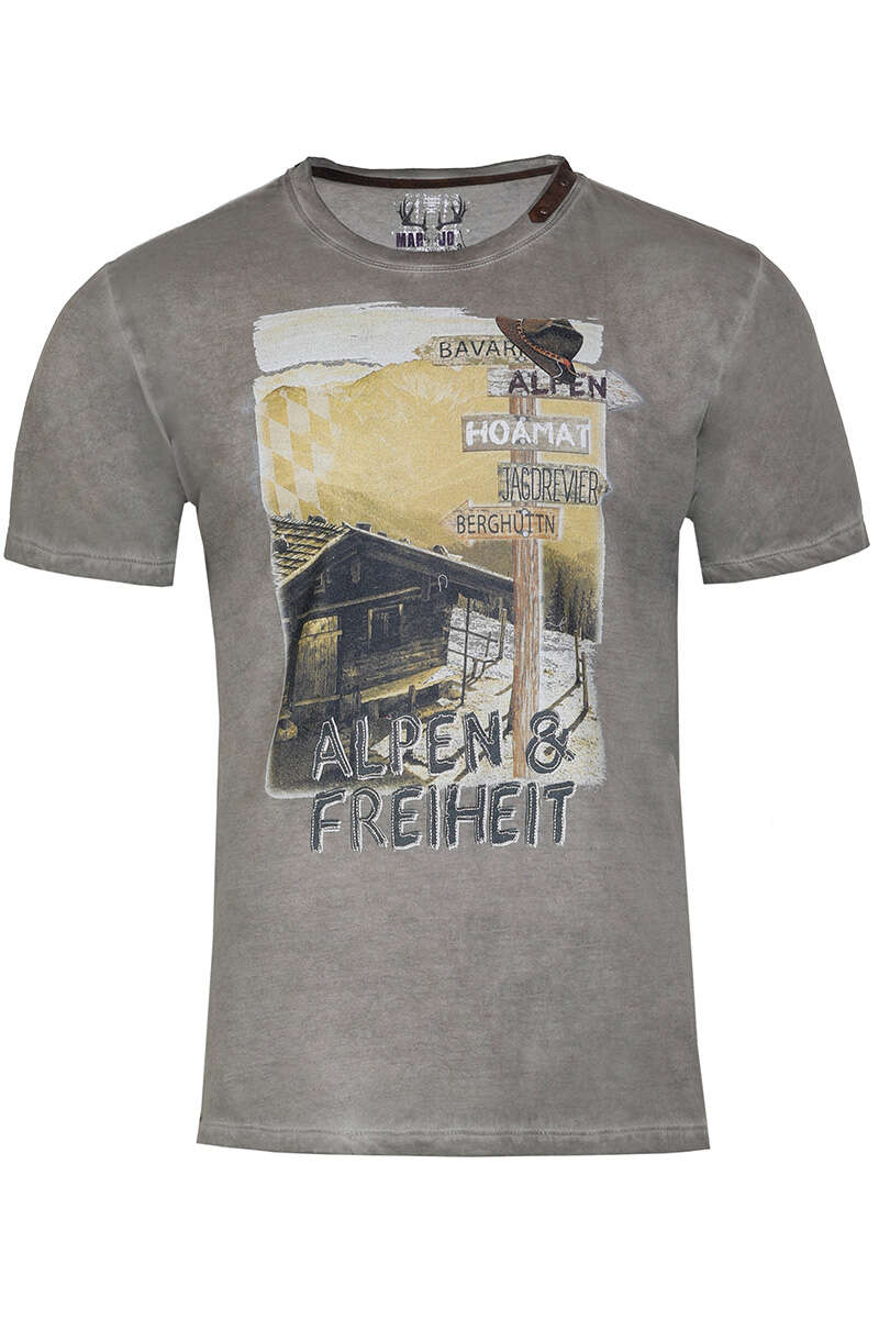 Herren T-Shirt 'Alpen&Freiheit' erde