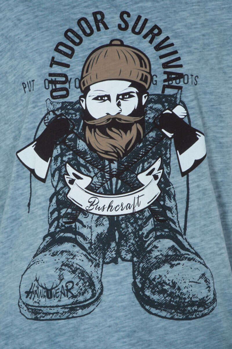 Herren T-Shirt 'OUTDOOR SURVIVAL' dunkelblau Bild 2