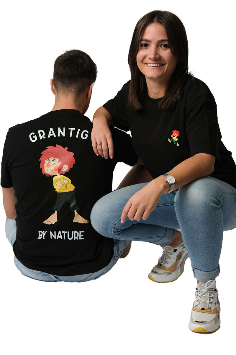 T-Shirt 'GRANTIG BY NATURE' Unisex schwarz Bild 2