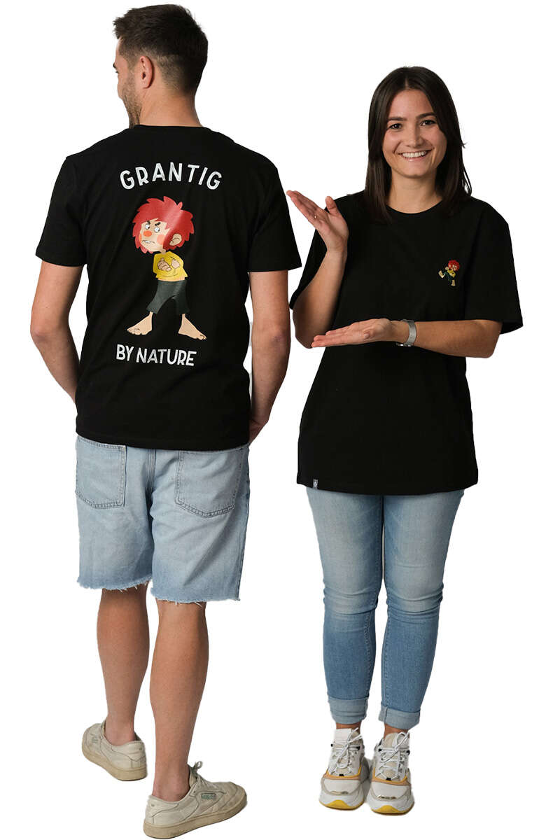 T-Shirt 'GRANTIG BY NATURE' Unisex schwarz Bild 2