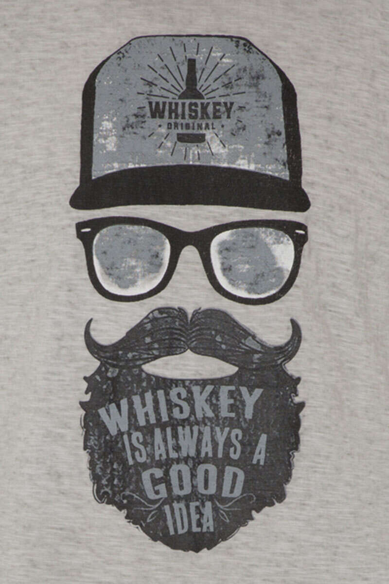 Herren T-Shirt 'WHISKEY HIPSTER' grau Bild 2