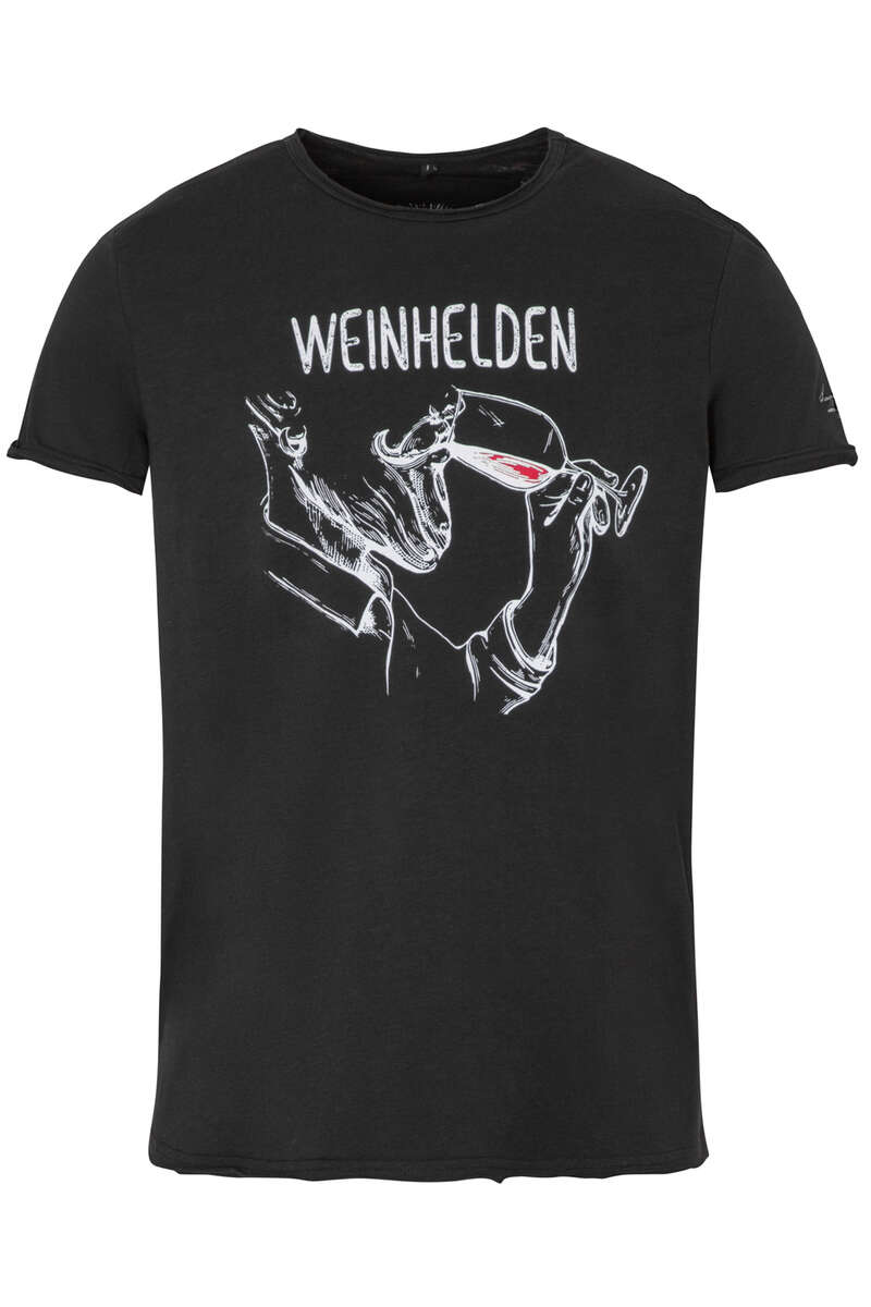 Herren T-Shirt 'WEINHELDEN' schwarz