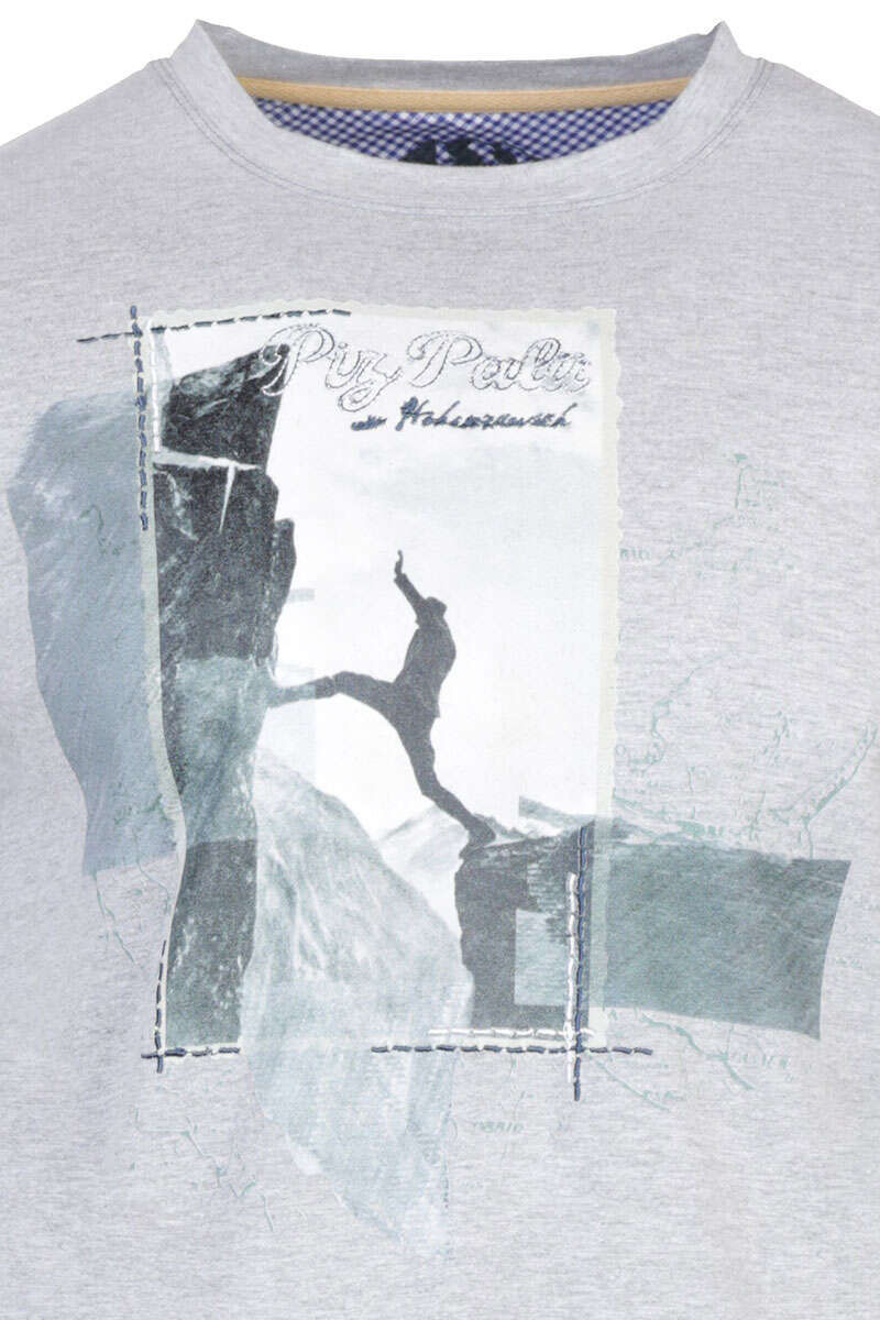 Herren T-Shirt 'Bergsteiger' kiesel-hellgrau Bild 2