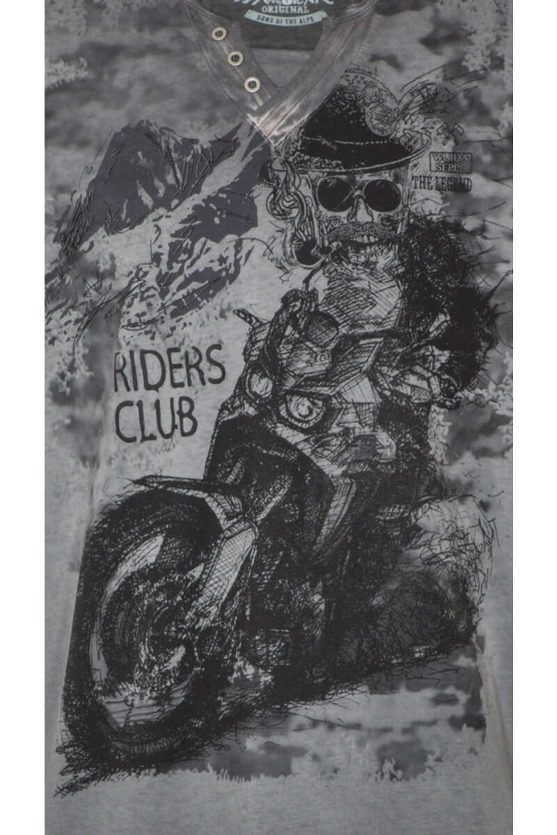 Herren T-Shirt 'Riders Club' grau Bild 2