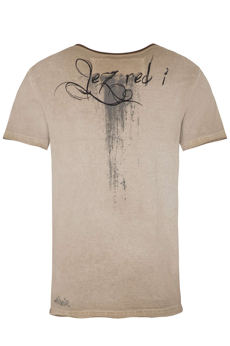 Herren T-Shirt 'Stammtisch Bruada' beige Bild 2