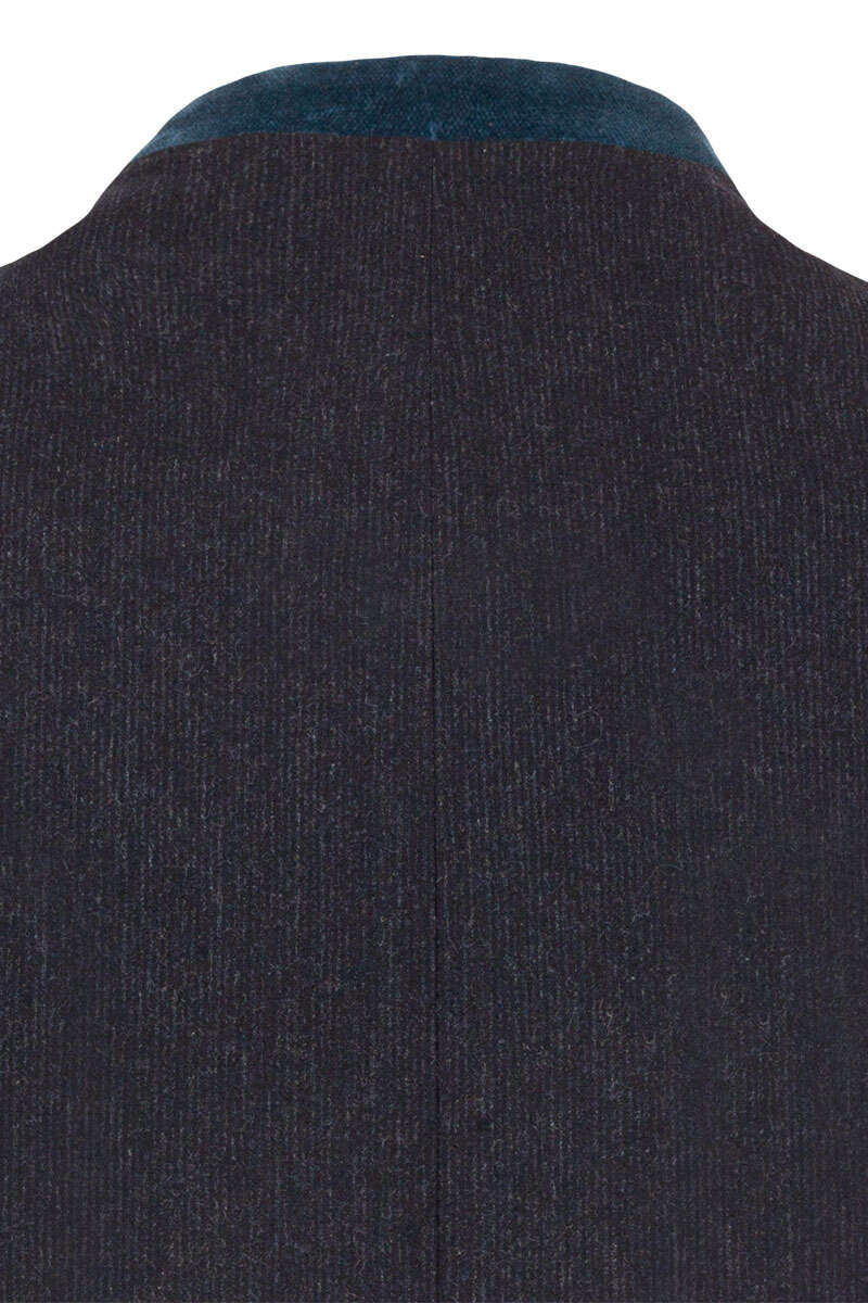 Trachten-Weste gemustert Slim Fit blau Bild 2