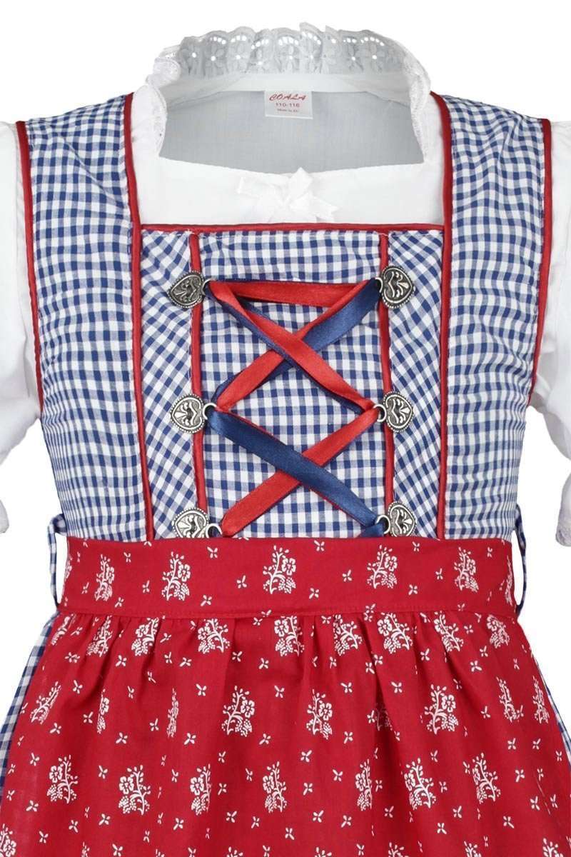 Kinderdirndl blau rot mit Bluse Bild 2