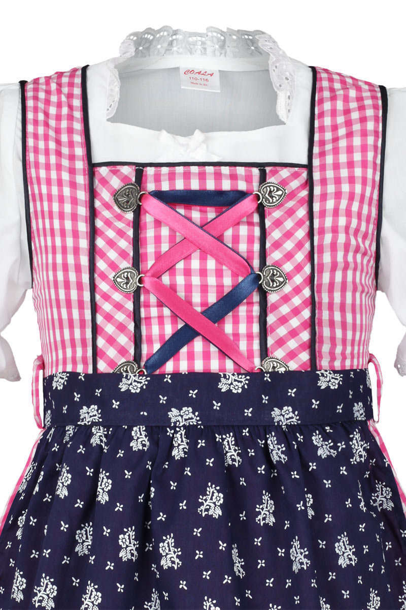 Kinderdirndl pink blau mit Bluse Bild 2