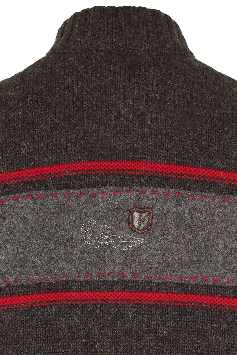 Strickweste braun-rot Bild 2