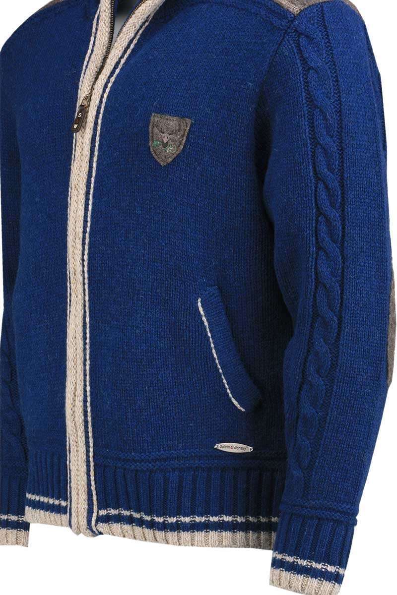 Strickjacke mit Reiverschluss blau/natur Bild 2