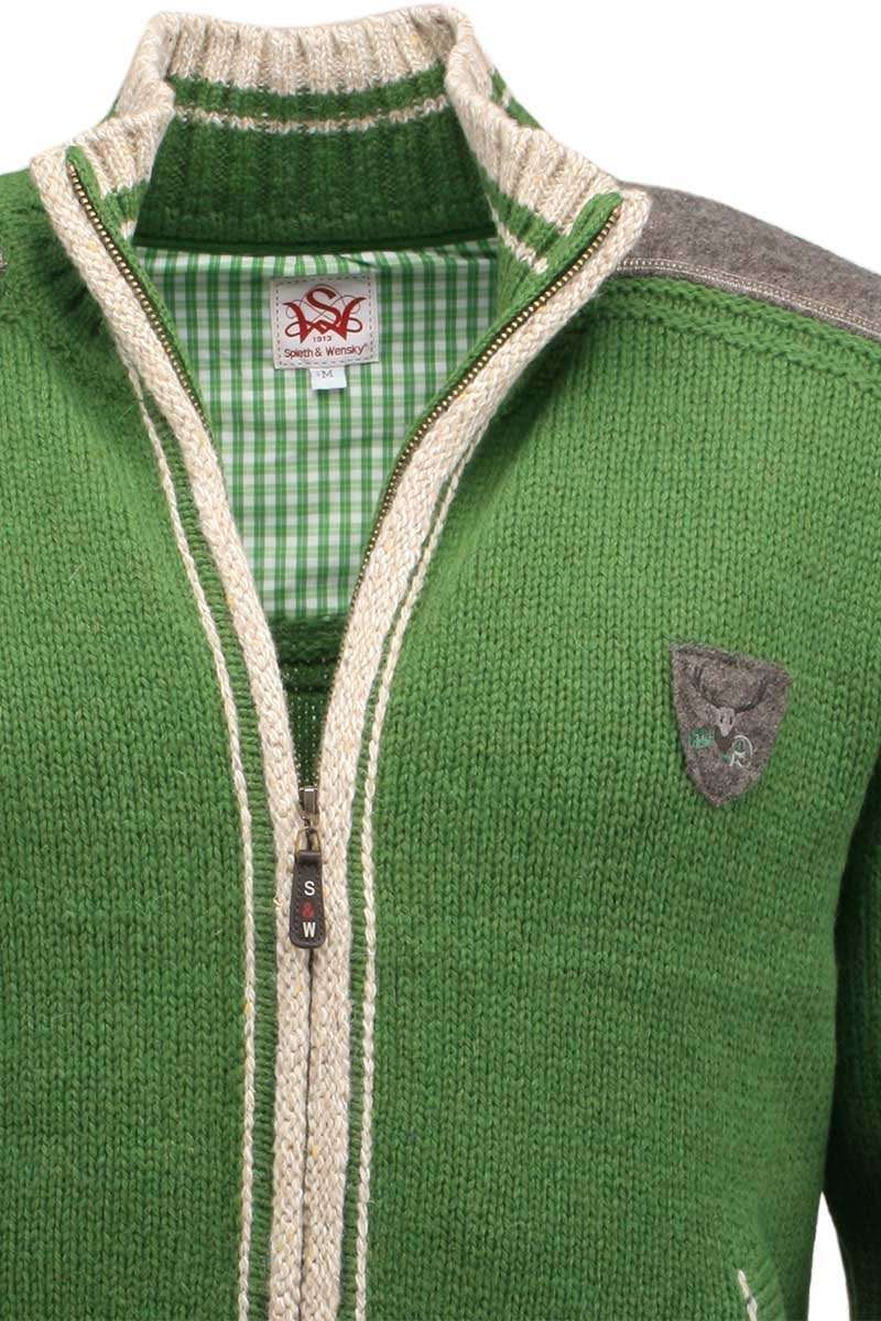 Strickjacke mit Reiverschluss grn/natur Bild 2