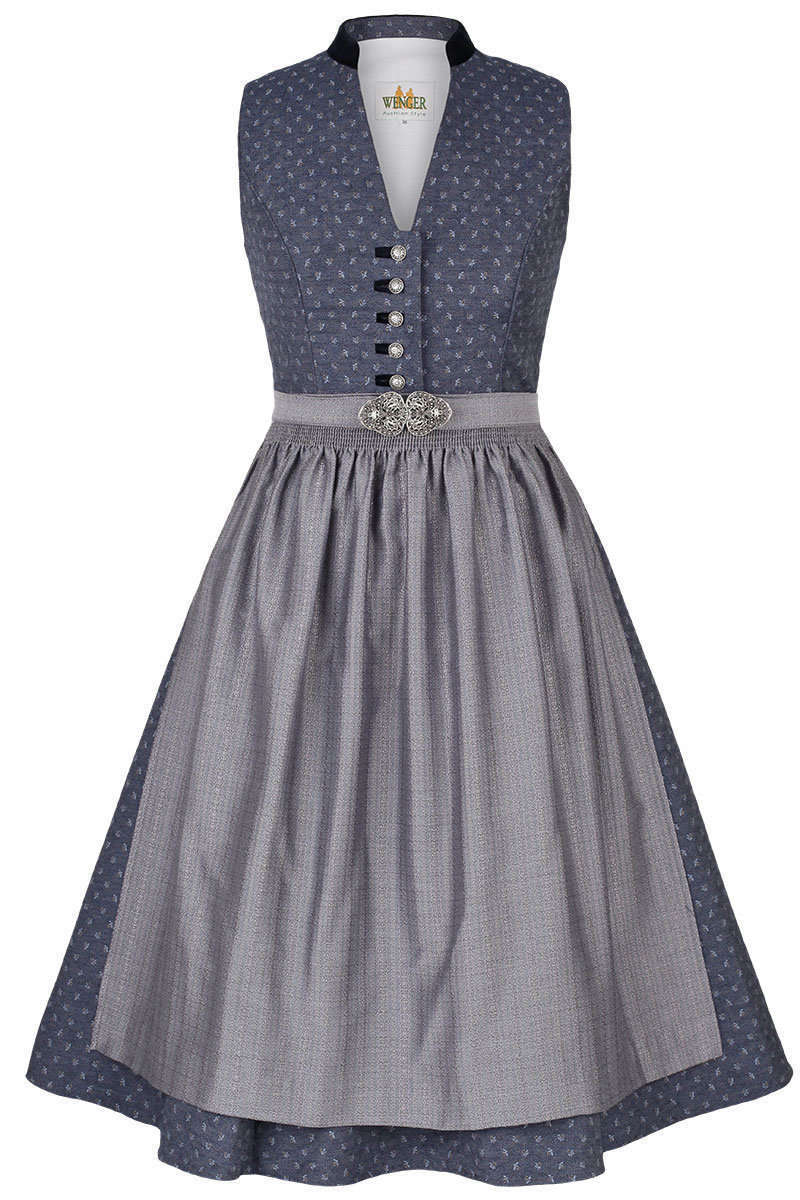 Dirndl hochgeschlossen blau