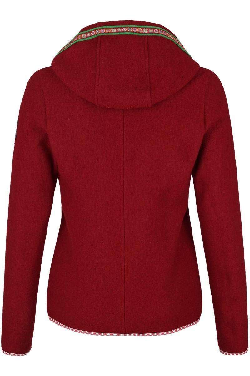 Damen Trachtenjacke mit Kapuze rot Bild 2