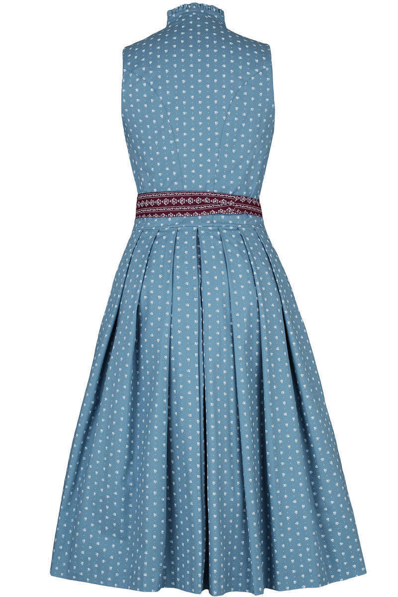 Stretch-Dirndl hochgeschlossen taubenblau Bild 2