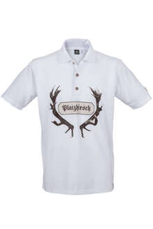 Poloshirt Platzhirsch wei