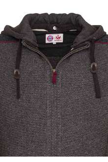 Alpine FCB Trachtenstrickjacke grau burgund