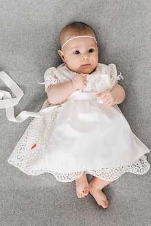 Taufdrindl Hochzeitskleid Baby weiß