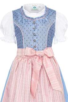 Kinderdirndl mit Bluse hellblau rosa