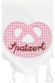 Babyhalstuch Dreieckstuch mit Brez'n in rosa wei