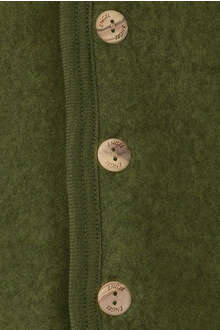 Baby-Jacke mit Kapuze aus Bio Schurwollfleece schilf grn