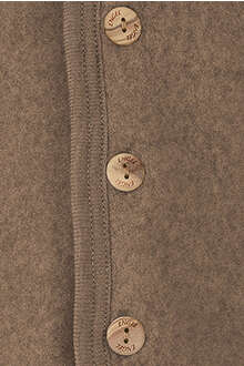 Baby-Jacke mit Kapuze aus Bio Schurwollfleece walnuss braun