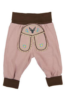 Babyhose im Lederhosenstil rosa