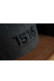 Snapback Cap 1516 anthrazit mit schwarzer Stickerei