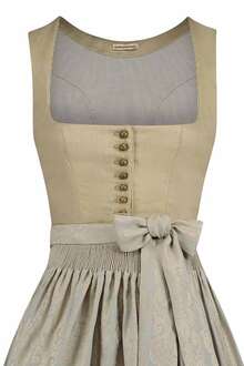 Leinen-Dirndl Goldfarbene Knpfe chamois salbeigrn