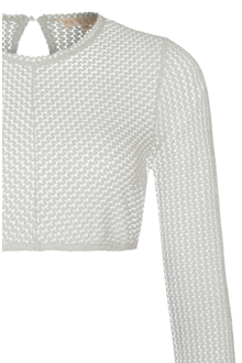 Hochgeschlossene Damen-Dirndlbluse mit langen rmeln trkis