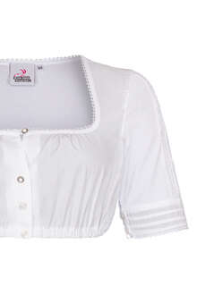 Dirndlbluse mit halblangen rmeln mit Spitze wei