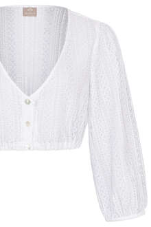 Dirndlbluse mit 3/4-Arm wei