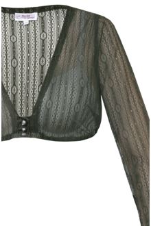 Dirndlbluse aus Spitze mit langen rmeln flaschengrn