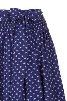Midi-Dirndlschrze mit Blumenmuster 70 cm blau