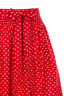 Midi-Dirndlschrze mit Blumenmuster 70 cm rot