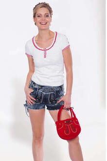 freche Trachten Jeansshorts used look