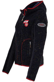 Damen Trachten-Jacke kurz mit Kapuze marine rot