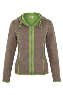 Damen Sweatjacke mit Kapuze Hoamatgefhl braun grn