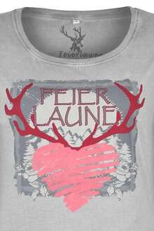 Damen T-Shirt Feierlaune grau